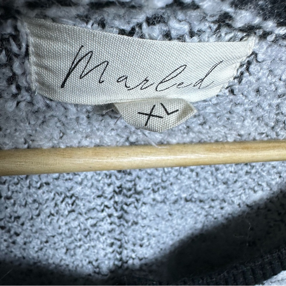 Marled Black and White Grid Pattern Blazer - Picture 7 of 15